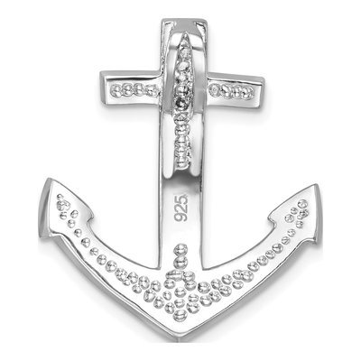 Sterling Silver Crystal Anchor Charm – view 4