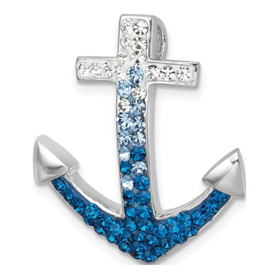 Sterling Silver Crystal Anchor Charm – view 5