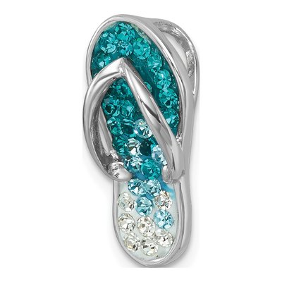 Sterling Silver Crystal Flip Flop Charm – view 5