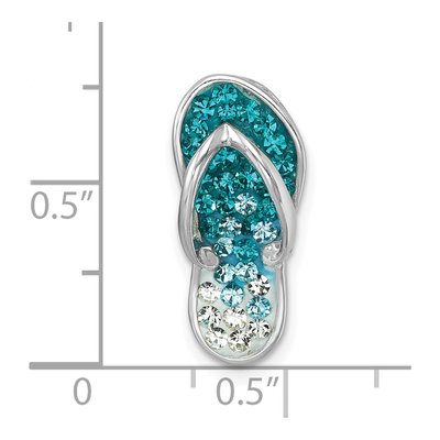 Sterling Silver Crystal Flip Flop Charm – view 6