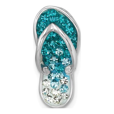 Sterling Silver Crystal Flip Flop Charm