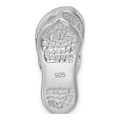 Sterling Silver Crystal Flip Flop Charm – view 4