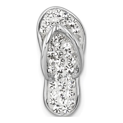 Sterling Silver Crystal Flip Flop Charm