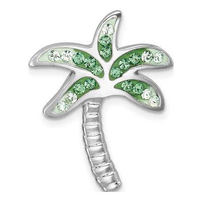 Sterling Silver Crystal Palm Tree Charm