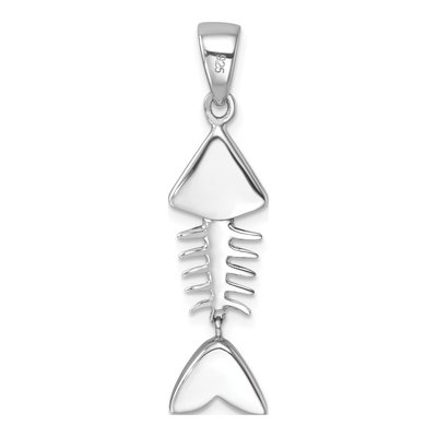 Sterling Silver Crystal Bonefish Pendant – view 4