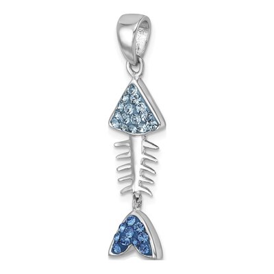 Sterling Silver Crystal Bonefish Pendant – view 5