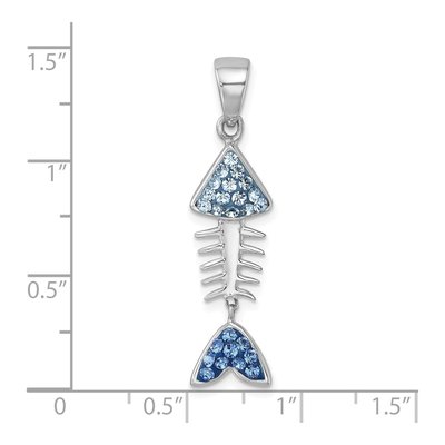 Sterling Silver Crystal Bonefish Pendant – view 6