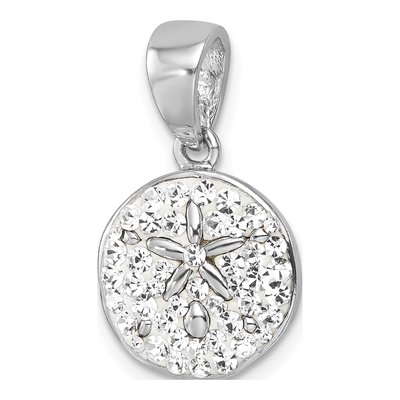 Sterling Silver Crystal Sand Dollar Pendant – view 5