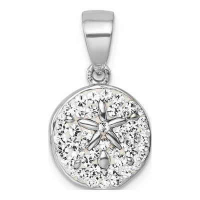Sterling Silver Crystal Sand Dollar Pendant