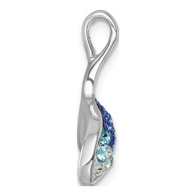 Sterling Silver Crystal Whale's Tail Pendant – view 3