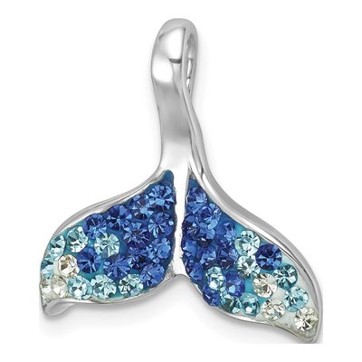 Sterling Silver Crystal Whale's Tail Pendant – view 5