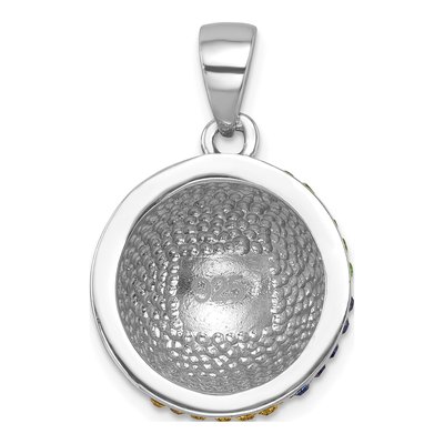 Sterling Silver Crystal Multi-Color Beach Ball Pendant – view 4