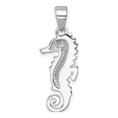 Sterling Silver Crystal Seahorse Pendant – view 4
