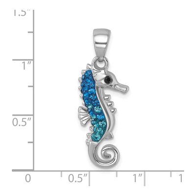 Sterling Silver Crystal Seahorse Pendant – view 6