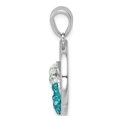 Sterling Silver Crystal Wave Pendant – view 3
