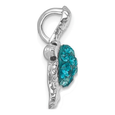 Sterling Silver Crystal Turtle Slide Pendant – view 3