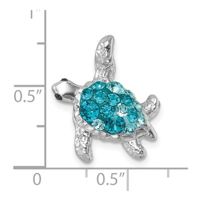 Sterling Silver Crystal Turtle Slide Pendant – view 6