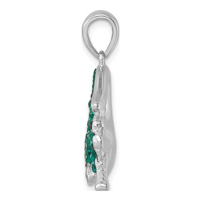Sterling Silver Crystal Alligator Pendant – view 3