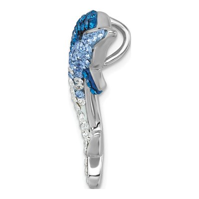 Sterling Silver Crystal Dolphin Slide Pendant – view 3