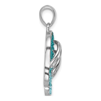 Sterling Silver Crystal Flip Flop Pendant – view 3