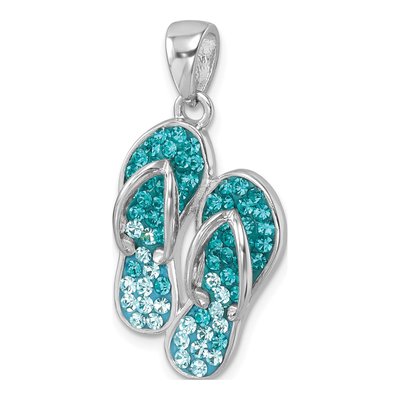 Sterling Silver Crystal Flip Flop Pendant – view 5