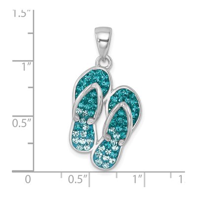 Sterling Silver Crystal Flip Flop Pendant – view 6