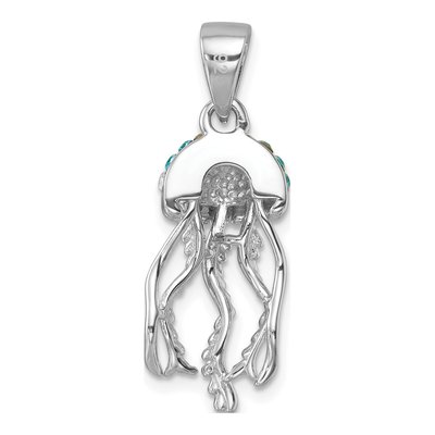 Sterling Silver Crystal Jellyfish Pendant – view 4