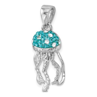 Sterling Silver Crystal Jellyfish Pendant – view 5