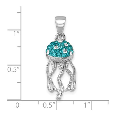 Sterling Silver Crystal Jellyfish Pendant – view 6