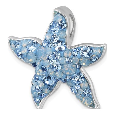 Sterling Silver Crystal Starfish Slide Pendant – view 5
