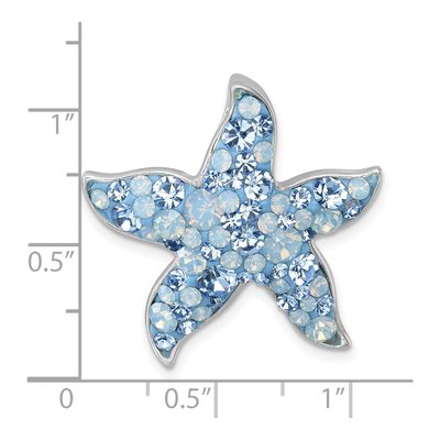 Sterling Silver Crystal Starfish Slide Pendant – view 6