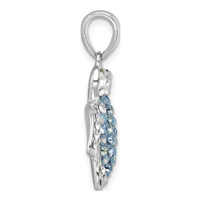 Sterling Silver Crystal Turtle Pendant – view 3