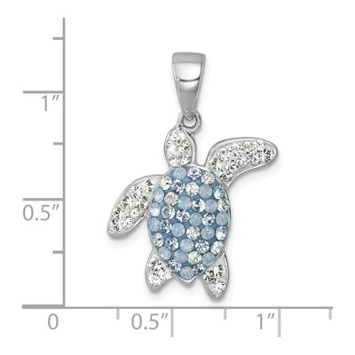 Sterling Silver Crystal Turtle Pendant – view 6