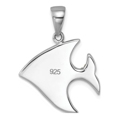 Sterling Silver Crystal Angel Fish Pendant – view 4