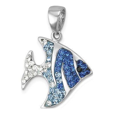 Sterling Silver Crystal Angel Fish Pendant – view 5