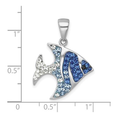 Sterling Silver Crystal Angel Fish Pendant – view 6
