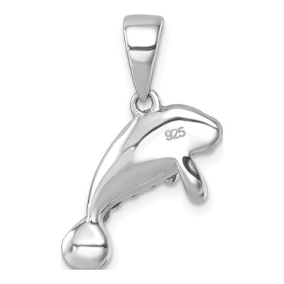 Sterling Silver Crystal Manatee Pendant – view 4