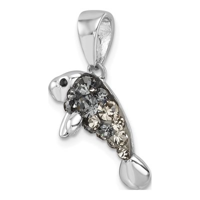 Sterling Silver Crystal Manatee Pendant – view 5
