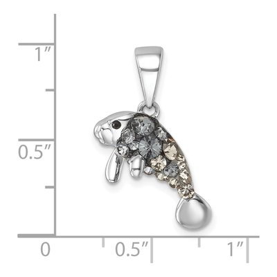 Sterling Silver Crystal Manatee Pendant – view 6