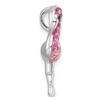 Sterling Silver Crystal Flamingo Slide Pendant – view 3