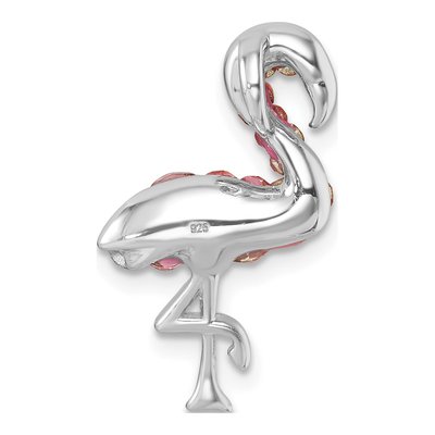 Sterling Silver Crystal Flamingo Slide Pendant – view 4