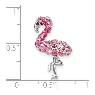 Sterling Silver Crystal Flamingo Slide Pendant – view 6