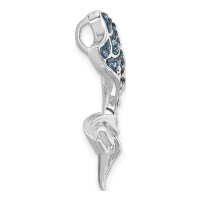 Sterling Silver Crystal Mermaid Tail Slide Pendant – view 3