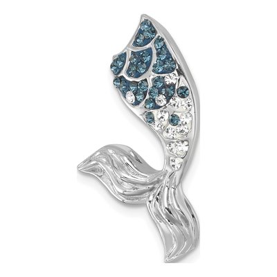 Sterling Silver Crystal Mermaid Tail Slide Pendant – view 5