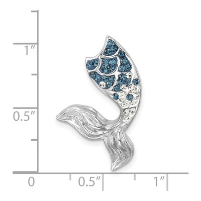 Sterling Silver Crystal Mermaid Tail Slide Pendant – view 6