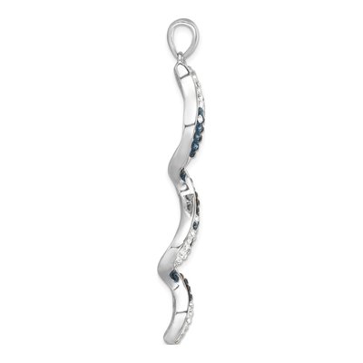 Sterling Silver Crystal Twirl Wave Pendant – view 3