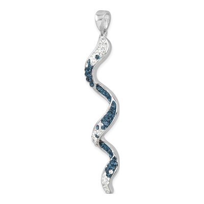 Sterling Silver Crystal Twirl Wave Pendant – view 5