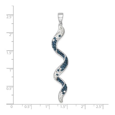 Sterling Silver Crystal Twirl Wave Pendant – view 6