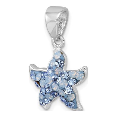 Sterling Silver Crystal Starfish Pendant – view 5