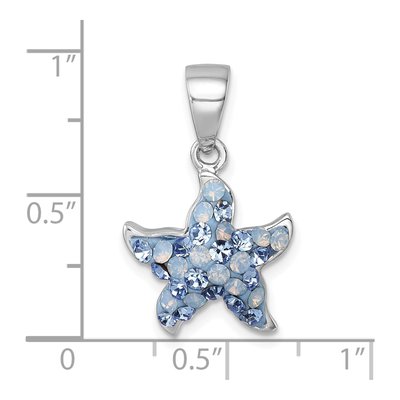 Sterling Silver Crystal Starfish Pendant – view 6